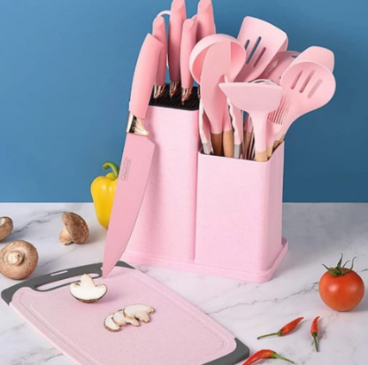 Juego de utensilios de cocina gourmet de lujo de 19 piezas