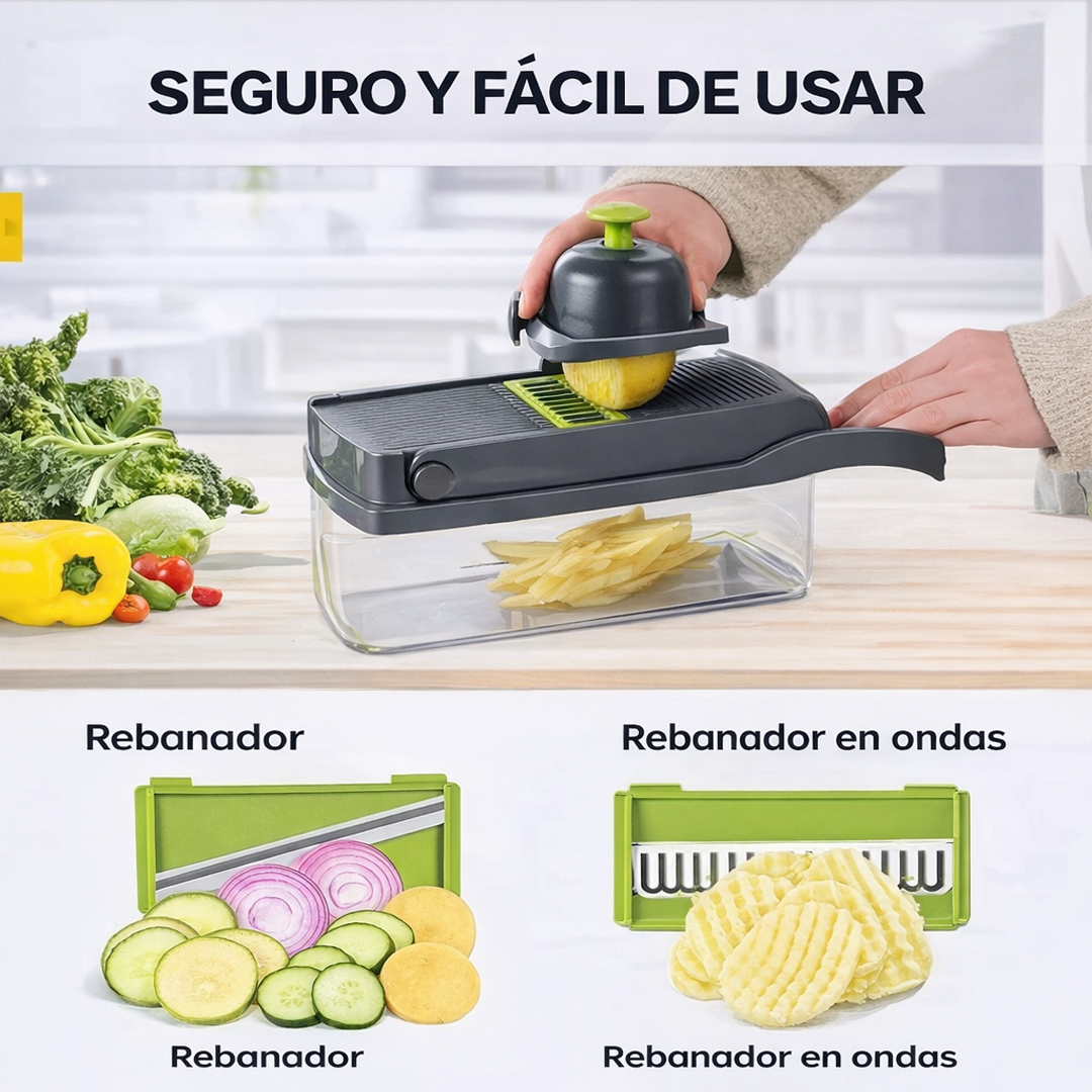 Cortador y Rebanador de Verduras Multifuncional 16 en 1