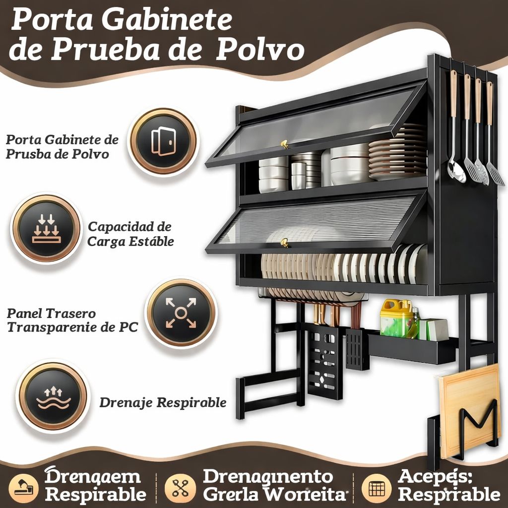 Escurridor 2 Pisos Tapa Sobre Lavaloza: Seca, protege y ahorra espacio