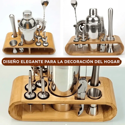 Kit de Coctelera Profesional de Acero Inoxidable para Barman, 10 Piezas