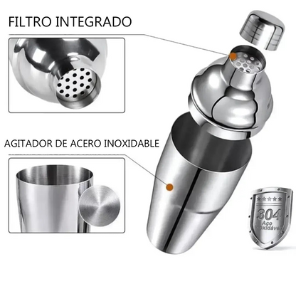Kit de Coctelera Profesional de Acero Inoxidable para Barman, 10 Piezas