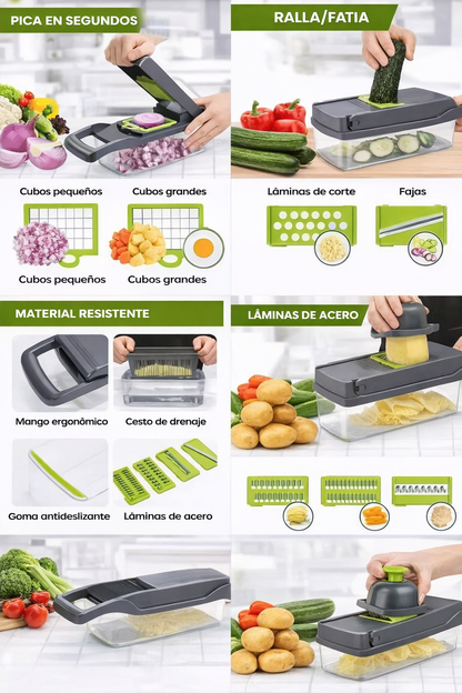 Cortador y Rebanador de Verduras Multifuncional 16 en 1