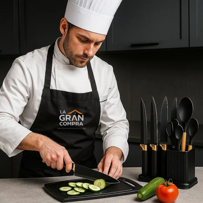 Juego de utensilios de cocina gourmet de lujo de 19 piezas