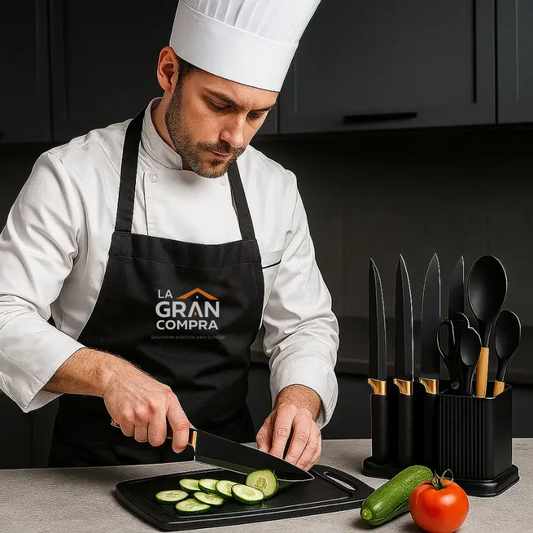 Juego de utensilios de cocina gourmet de lujo de 19 piezas